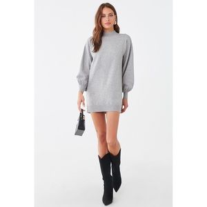 Mock Neck Sweater Dress in Pink